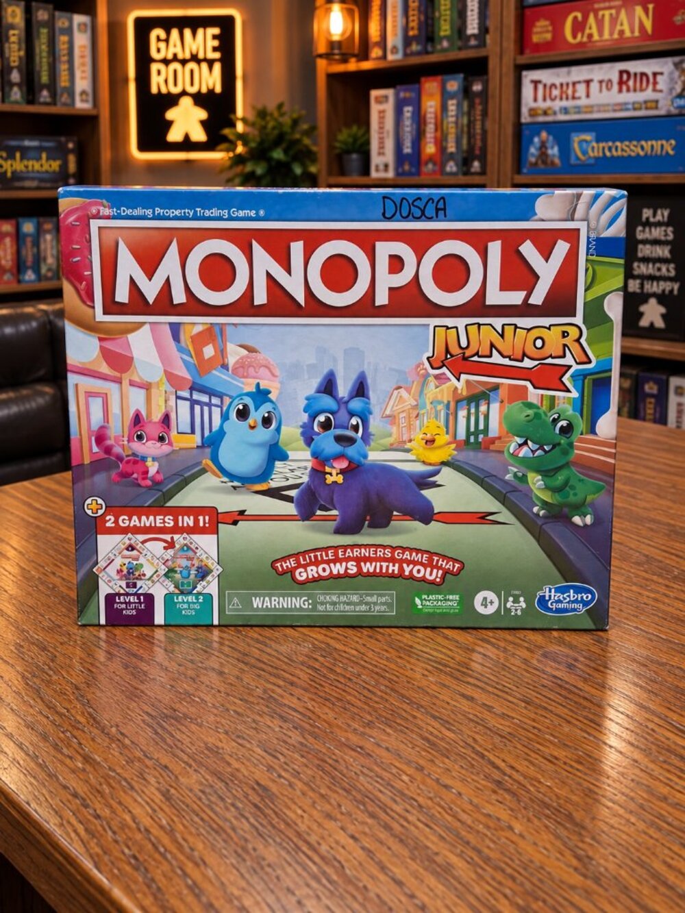 Monopoly Junior Hasbro Gaming 2 Games in 1 Kids 4+ Complete